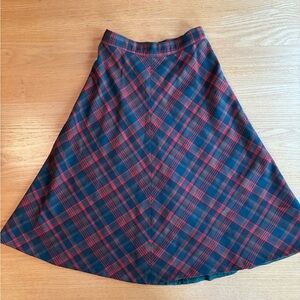 XS Vintage Plaid Tartan Green/Red Skirt “separate ways”